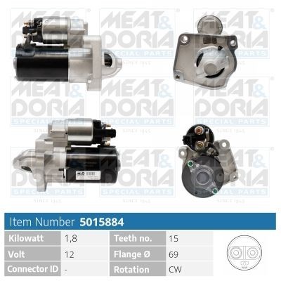MEAT & DORIA Motor de arranque 5015884 Motor de arranque MEAT & DORIA Citroën XANTIA 5015884