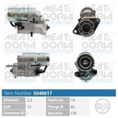MEAT & DORIA Starter 5040617 Startmotor TOYOTA MEAT & DORIA 5040617
