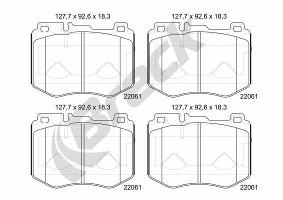 BRECK Kit pastiglie freni 22061 00 551 00 22061 00 551 00 costo Pastiglie dei freni MERCEDES-BENZ CITAN BRECK