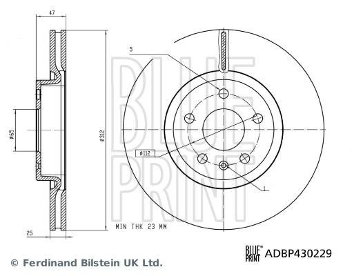 BLUE PRINT Disco freno ADBP430229 BLUE PRINT ADBP430229 Disco freno MG MG GS 2.0 TGi 220 CV 2016