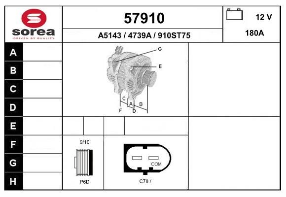 EAI Alternator 57910 57910 EAI CHRYSLER alternator