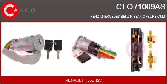 CASCO Ratlås CLO71009AS CLO71009AS Tændingskontakt CITROËN C3 CASCO