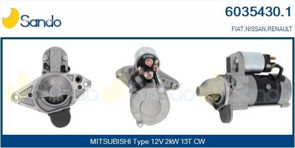 SANDO Démarreur 6035430.1 Fiat MULTIPLA Démarreur SANDO 6035430.1