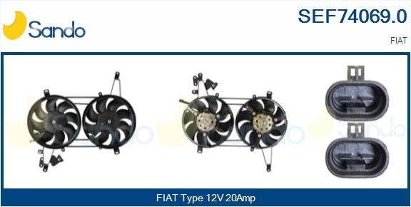 SANDO Kjølevite, radiator SEF74069.0 SANDO SEF74069.0 Elektromotor, radiator ventilator Fiat Ducato 3 pris