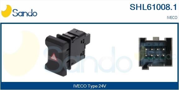 SANDO Vypínač výstrażných smeroviek SHL61008.1 Vypínač výstrażných smeroviek SANDO Mercedes-Benz 190 SHL61008.1