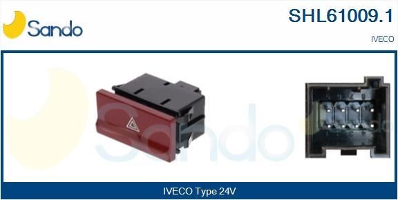 SANDO Varningsblinkers knapp SHL61009.1 VOLVO brytare, varningsblinkljus SANDO SHL61009.1