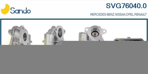 SANDO EGR-ventil SVG76040.0 SVG76040.0 EGR OPEL CORSA SANDO