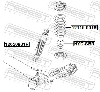 Fjeder FEBEST 12115-001R FEBEST 12115-001R: Støddæmper fjeder Kia SHUMA 2016