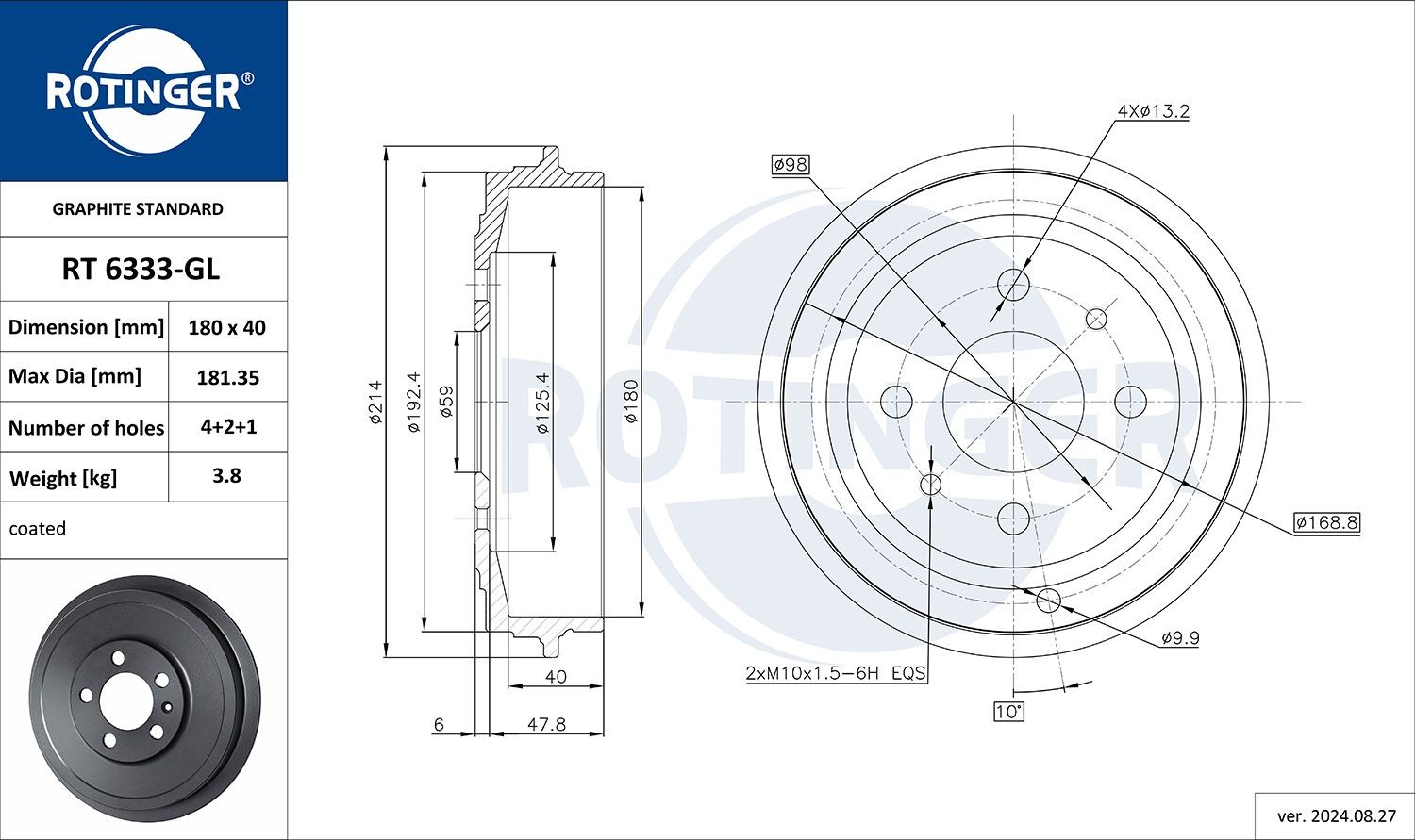 ROTINGER Bromstrumma RT 6333-GL FIAT bromstrummor ROTINGER RT 6333-GL