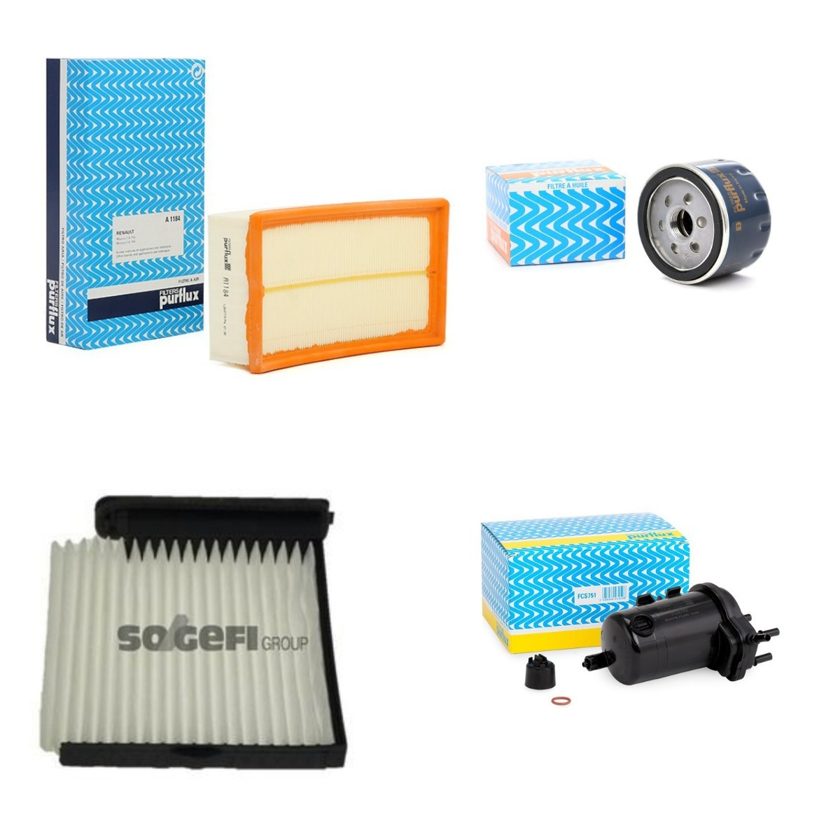 PURFLUX Kit de filtros PFX4055N0034 Elemento de filtro PURFLUX Nissan PRIMASTAR PFX4055N0034