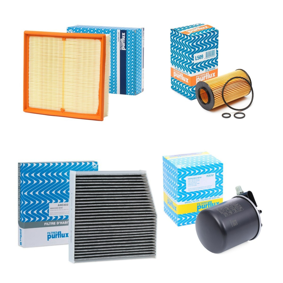 PURFLUX Suodatinsarja PFX4055N0053 PURFLUX PFX4055N0053 MERCEDES-BENZ B-sarja Suodatinsarja halvat