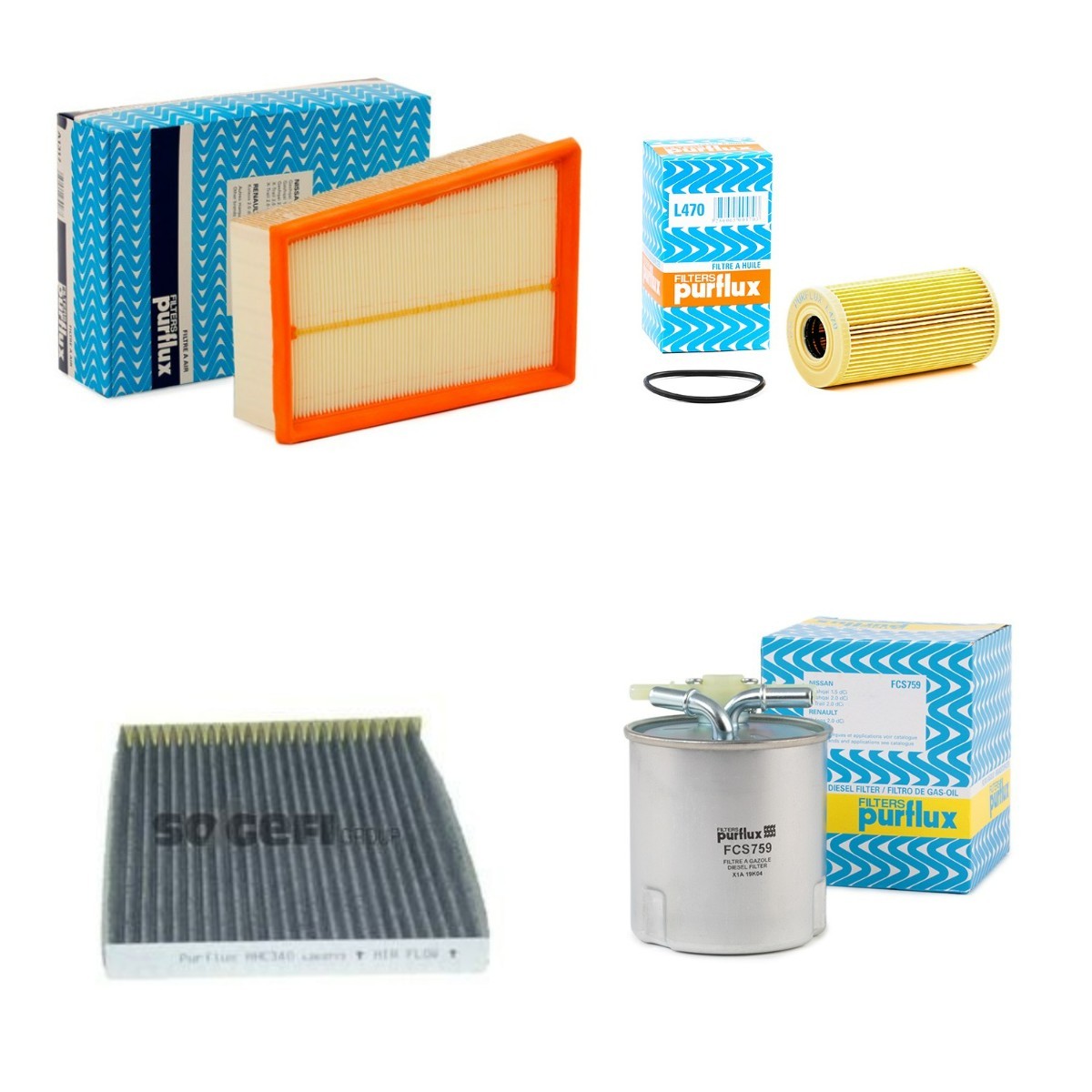 PURFLUX Filter - Sada PFX4055N0083 PFX4055N0083 Filter - sada NISSAN PRIMASTAR PURFLUX