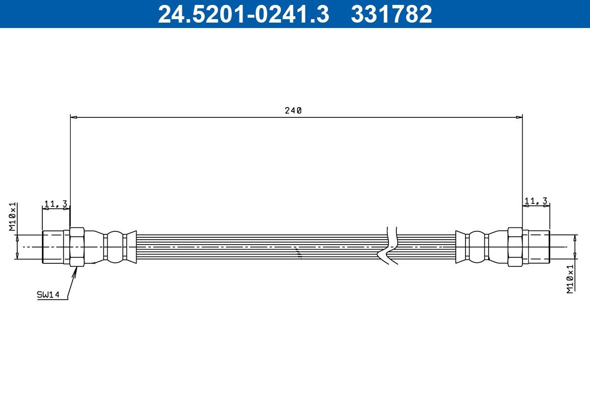 ATE Pidurivoolik 24.5201-0241.3 ATE 24.5201-0241.3 Pidurivoolik Volvo 343 originaal hind