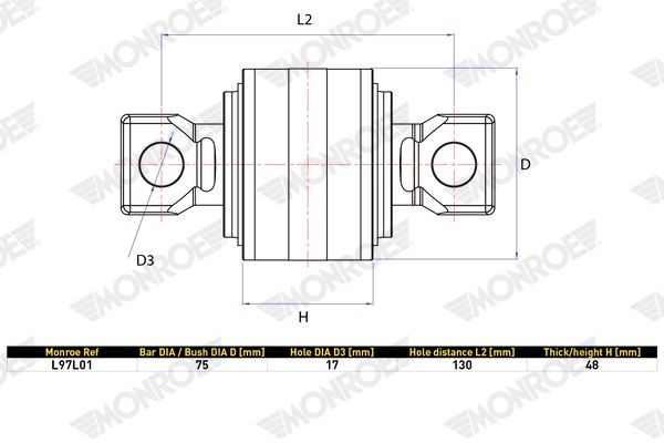 MONROE Remondikomplekt, Roolimine L97L01 Remondikomplekt õõtshoob MONROE STONIC L97L01 odav