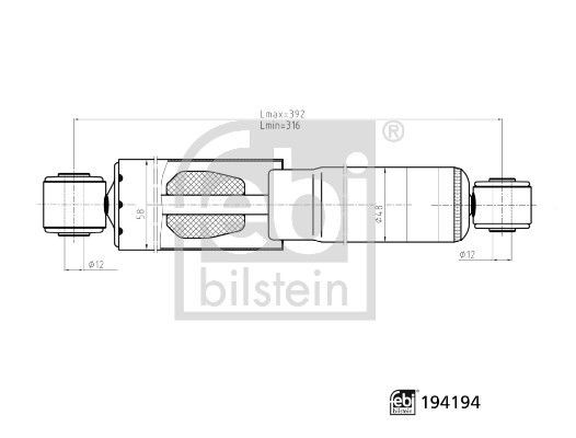 FEBI BILSTEIN Schokdemper 194194 194194 Schokbrekers NISSAN NAVARA FEBI BILSTEIN