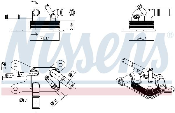 NISSENS Ölkühler, Automatikgetriebe 91529 NISSENS 91529 Ölkühler, Automatikgetriebe TOYOTA Land Cruiser 40 Pickup (J40) 3.6 D (HJ45_P) 90 PS 1977