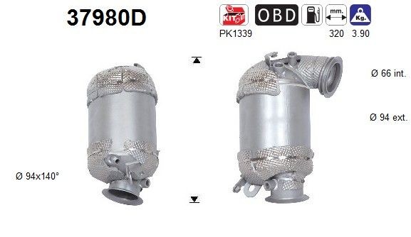 AS Catalyseur 37980D AS 37980D Pré catalyseur Volkswagen MULTIVAN pas cher