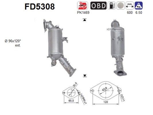 AS Φίλτρο μικροσωματιδίων FD5308 AS FD5308 Φίλτρο μικροσωματιδίων Jaguar XE X760 σε χαμηλές τιμές