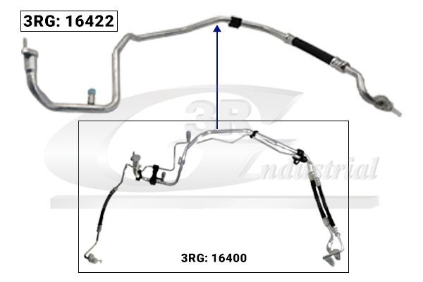 3RG Varibelttrycksledning, klimatanläggning 16422 3RG 16422 AC rör Yaris III Sedan (X150) original