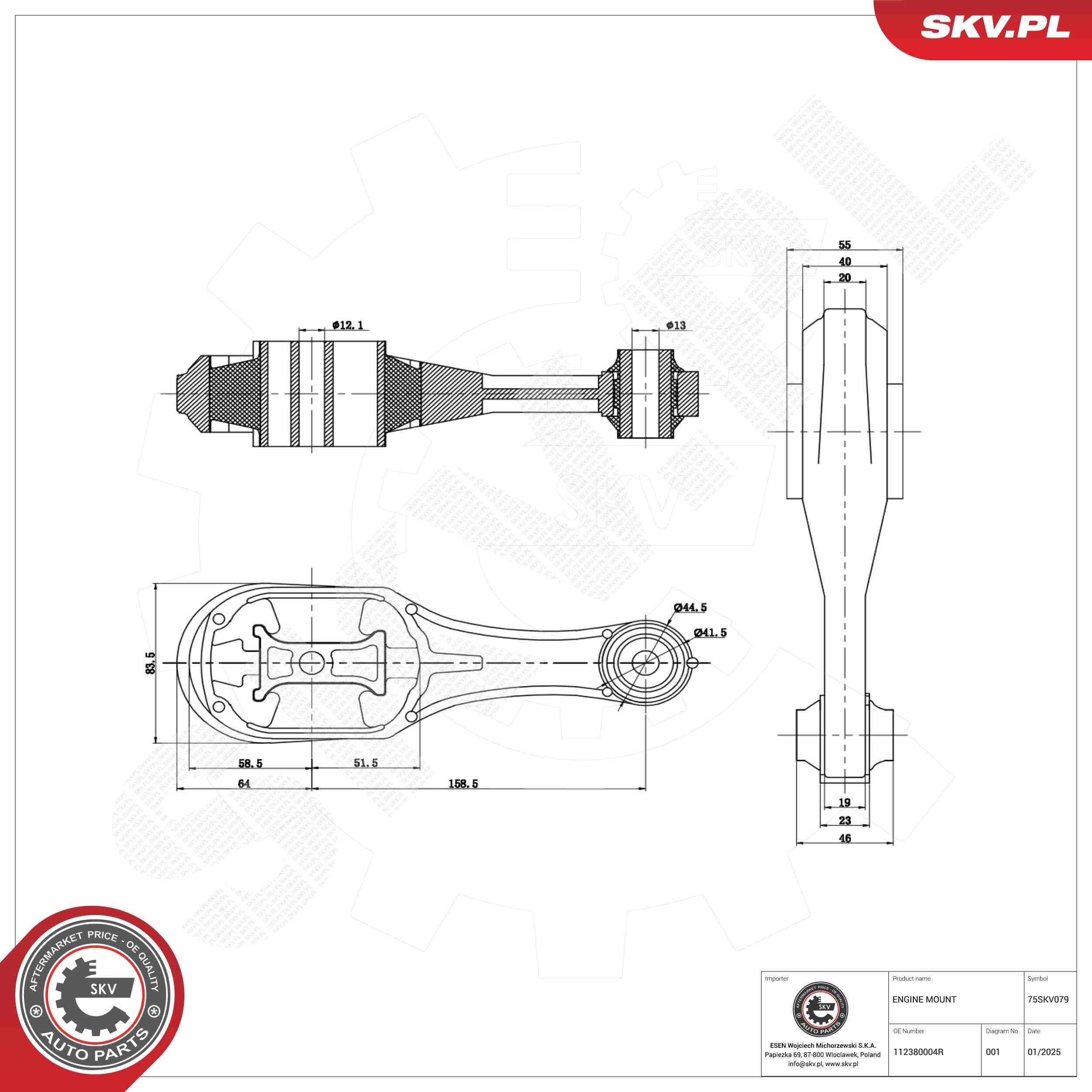 ESEN SKV Έδραση, κινητήρας 75SKV079 Βάση μηχανής ESEN SKV Symbol 75SKV079 φθηνά