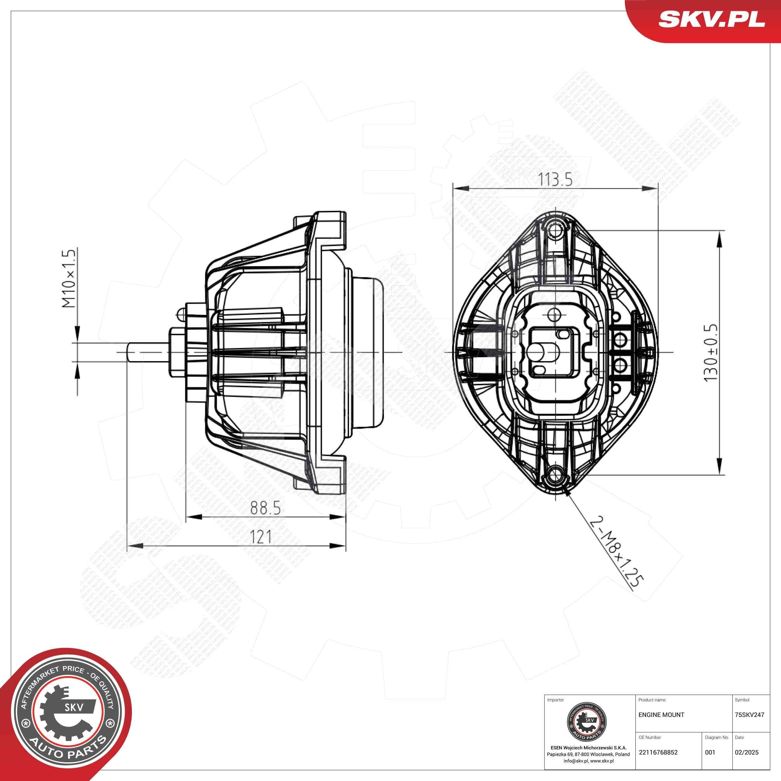 ESEN SKV Engine mount 75SKV247 BMW X5 ESEN SKV engine mount 75SKV247