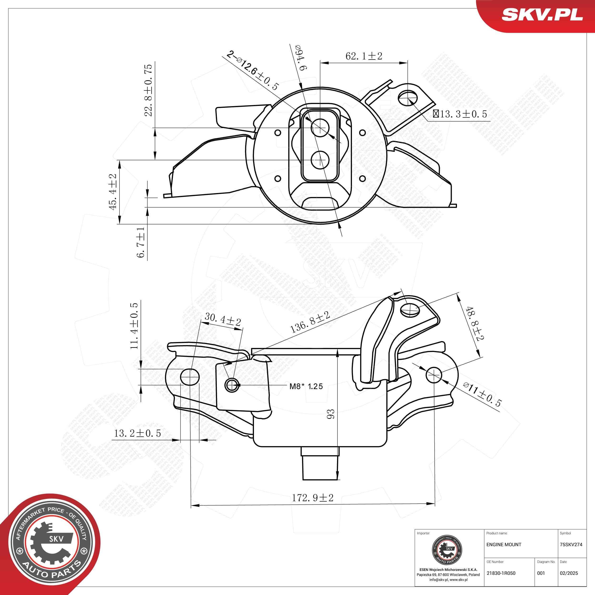 Motorfeste ESEN SKV 75SKV274 ESEN SKV 75SKV274: Motoroppheng Kia RIO 2021