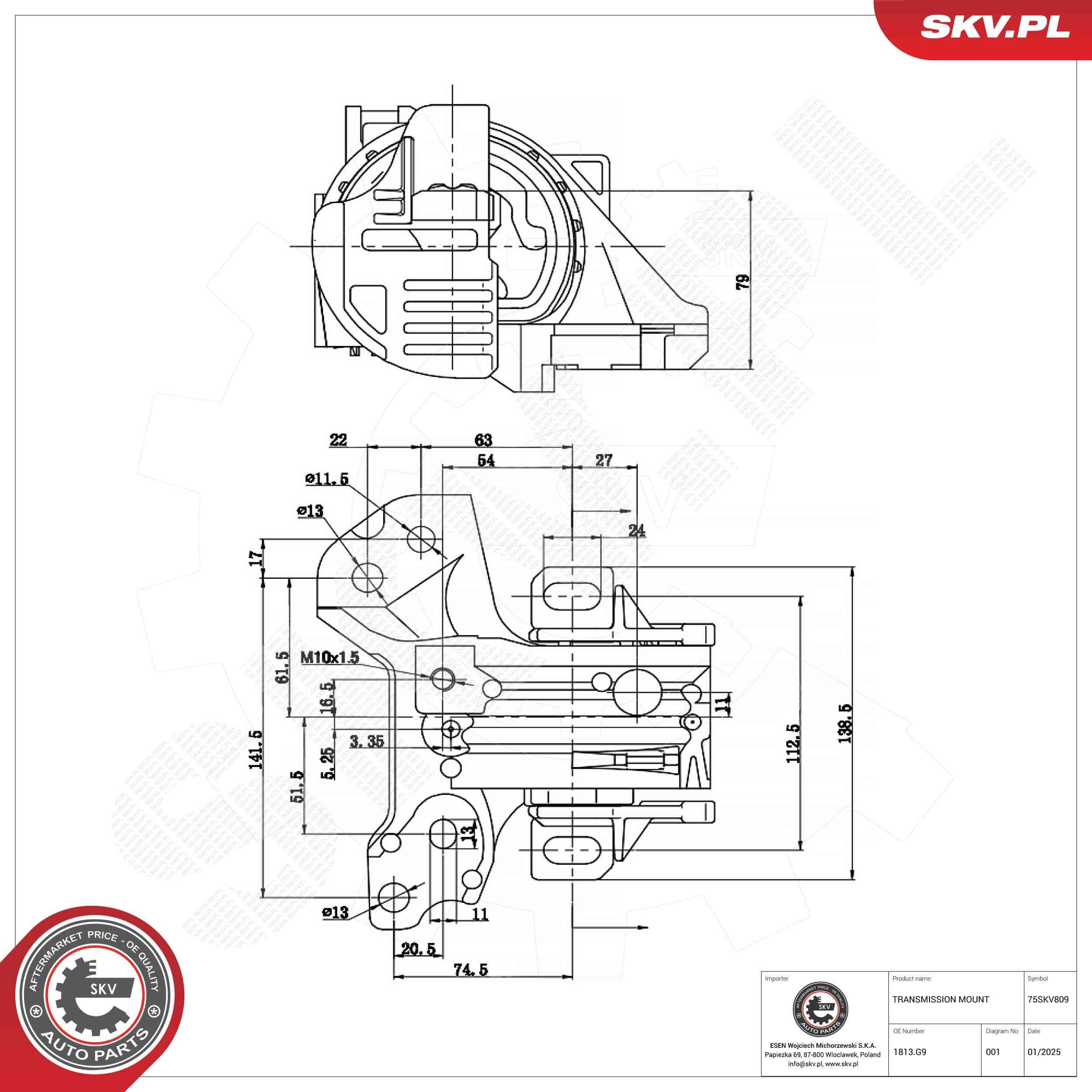ESEN SKV Oppheng, automatgirkasse 75SKV809 ESEN SKV 75SKV809 Oppheng automatgirkasse Peugeot 106 1 pris
