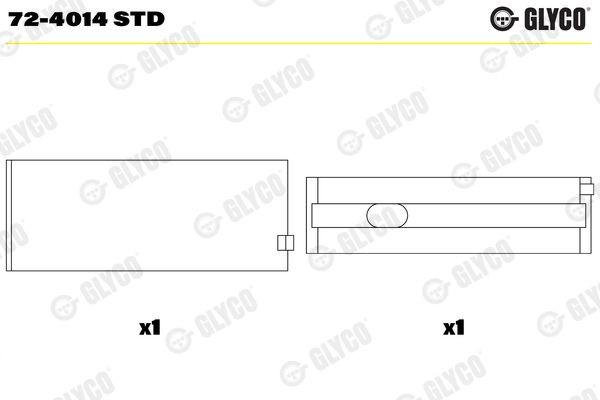GLYCO Chumaceira da cambota 72-4014 STD GLYCO 72-4014 STD Chumaceira da cambota