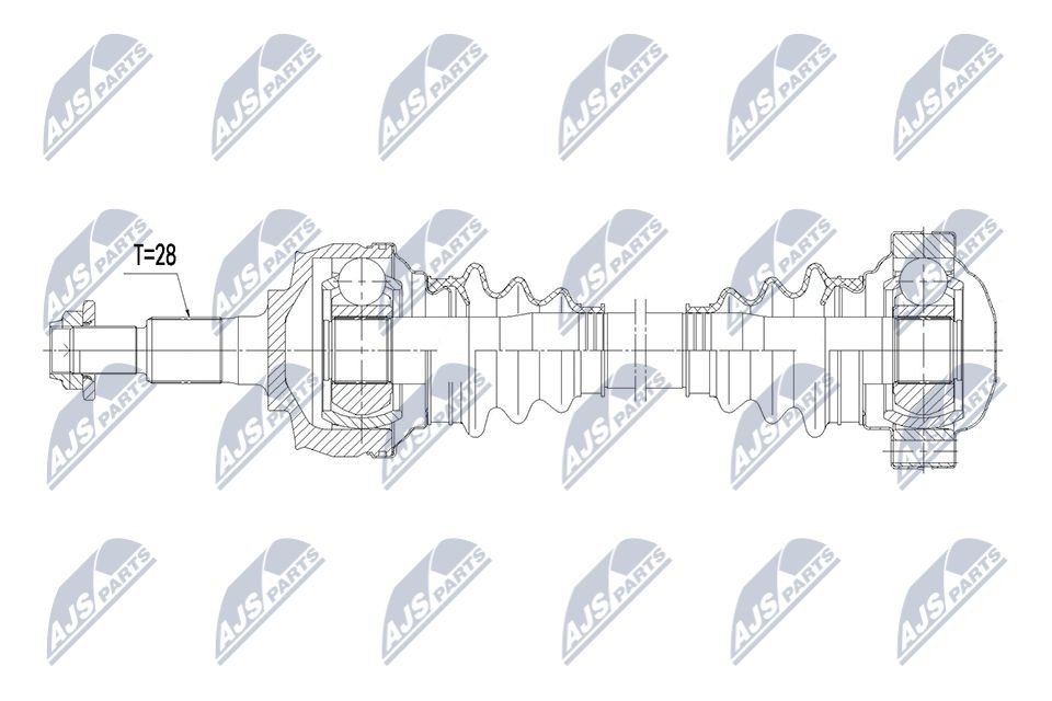 Drivaxel NTY NPW-PS-018 NTY NPW-PS-018 Drivaxlar PORSCHE BOXSTER 2000