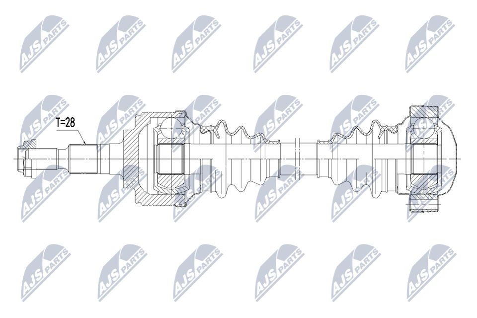 NTY Árbol de transmisión NPW-PS-020 NTY NPW-PS-020 Tracción a las ruedas Porsche 911 997 Coupé