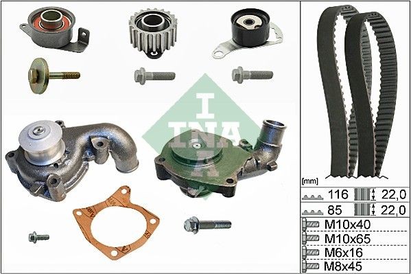 INA Kit cinghia distribuzione, pompa acqua 530 0104 31 INA 530 0104 31 Pompa dell'acqua e cinghia di distribuzione Ford Escort VII Station Wagon prezzo