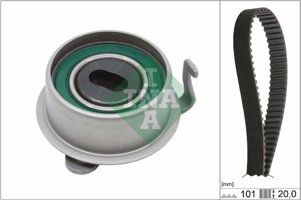 INA Kit cinghia di distribuzione 530 0355 10 INA 530 0355 10 Kit cinghia di distribuzione HYUNDAI i10 II Cargo (BA, IA) 1.0 67 CV 2025