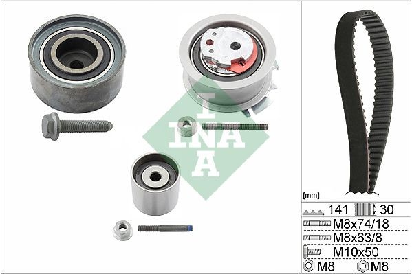 INA Distributieriem set 530 0405 10 INA 530 0405 10 Distributieriem set DODGE Caliber Hatchback 2.4 Turbo 295 Pk 2013