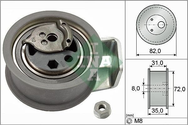 INA Spriegotājrullītis, Gāzu sadales mehānisma piedziņas siksna 531 0436 20 Spriegotājrullītis, gāzu sadales mehānisma piedziņas siksna INA TARRACO 531 0436 20 lēti