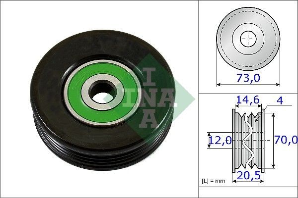 Rolo tensor, correia trapezoidal estriada INA 531 0852 10 INA 531 0852 10 Polia tensora correia Lexus IS 2024