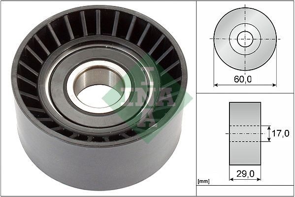 INA Deflection / Guide Pulley, v-ribbed belt 532 0364 20 Nissan KICKS INA guide pulley 532036420