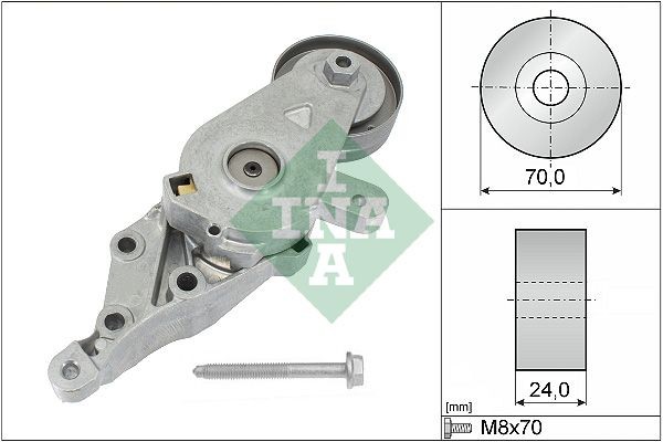Kiristinvarsi, moniurahihna INA 534 0140 30 INA 534 0140 30: Hihnankiristin Volkswagen POLO 2002