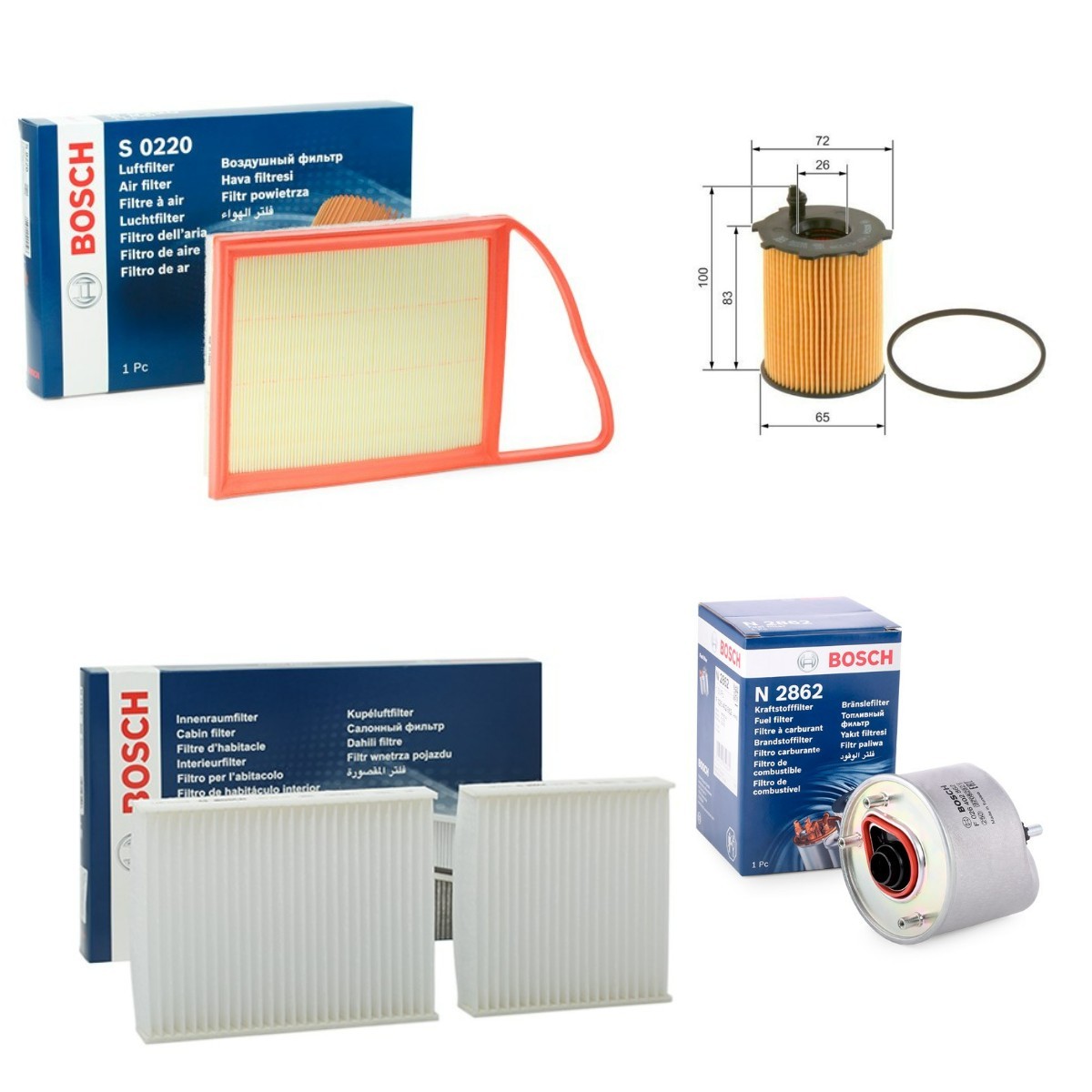 BOSCH Filter-komplekt BSH4055N0005 BOSCH BSH4055N0005 Filter-komplekt Citroën C3 II odav