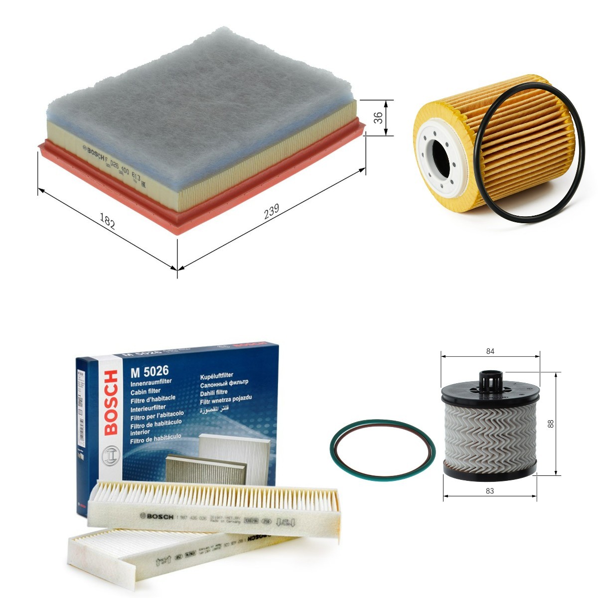 BOSCH Filter-komplekt BSH4055N0018 BOSCH BSH4055N0018 Filter-komplekt Peugeot 106 2 hind
