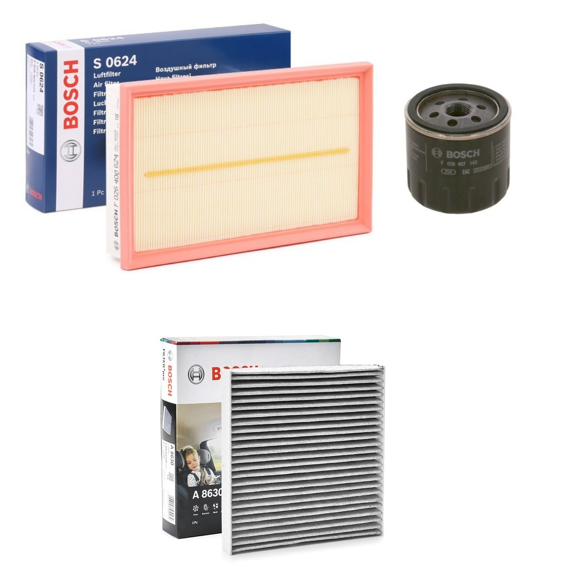 BOSCH Filter kit BSH4055N0035 BOSCH BSH4055N0035 genuine AUDI A3 allstreet (8Y) service kit price