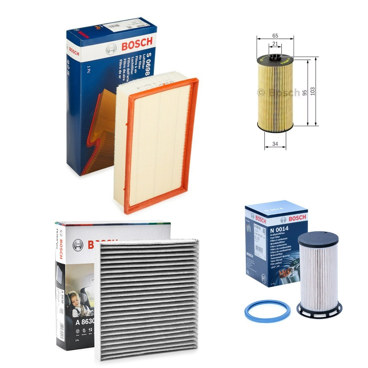 BOSCH Suodatinsarja BSH4055N0049 BOSCH BSH4055N0049 Golf 7 suodatinsarja