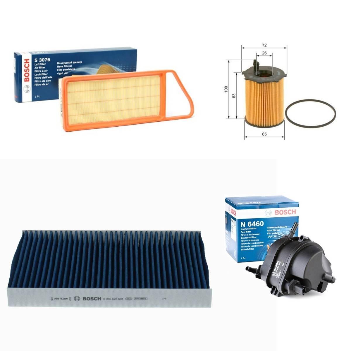BOSCH Filter-komplekt BSH4055N0056 BOSCH BSH4055N0056 Filter-komplekt Peugeot 106 2 hind