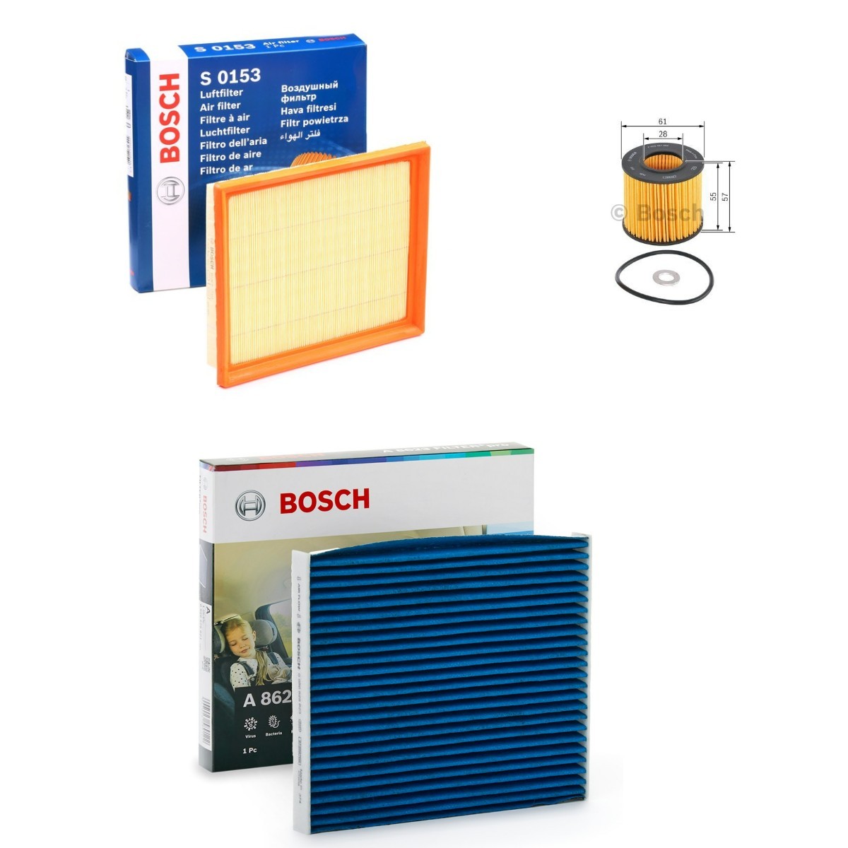 BOSCH Filtersett BSH4055N0086 BOSCH BSH4055N0086 Filtersett Toyota Avensis T27 billige