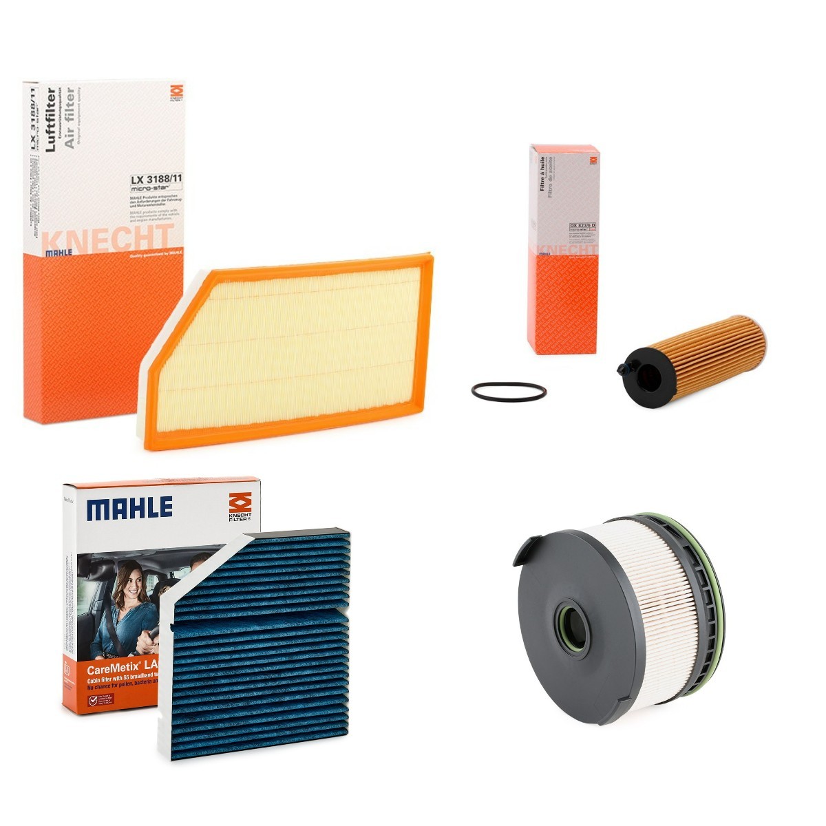 MAHLE Filterset MHL4055N0004 Mercedes-Benz CLA Onderhoudspakket en filterset MAHLE MHL4055N0004