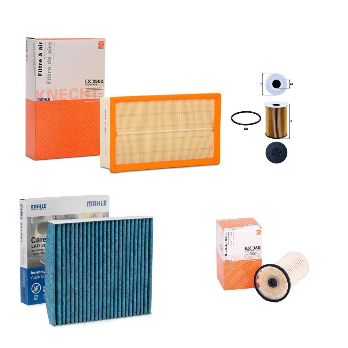 MAHLE Suodatinsarja MHL4055N0035 MAHLE MHL4055N0035 Golf 7 suodatinsarja