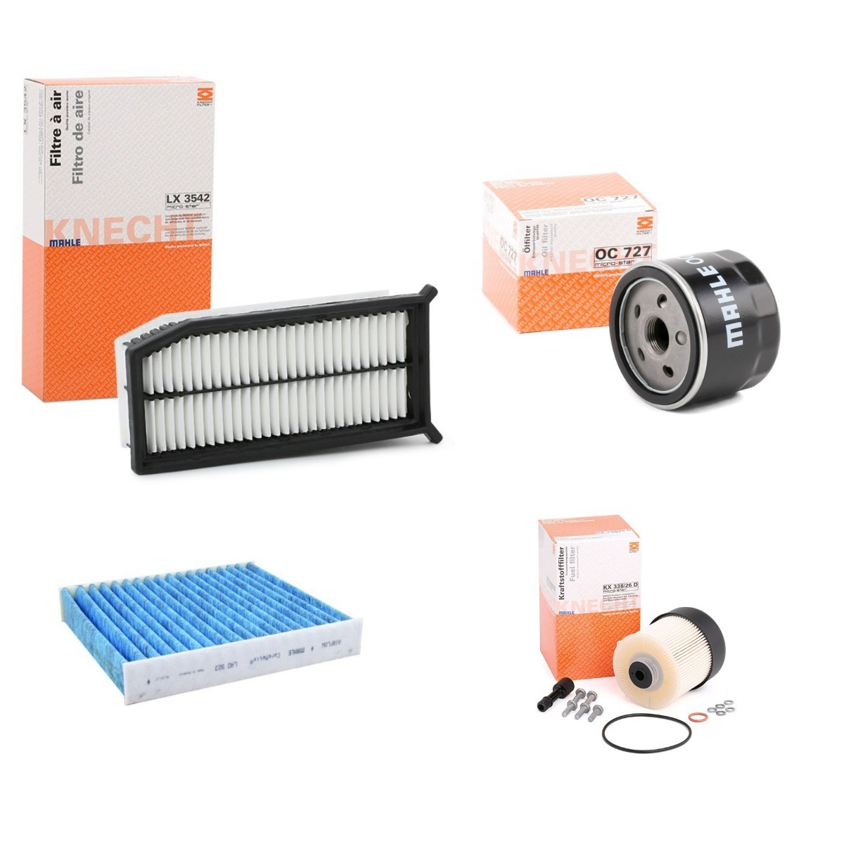 MAHLE Filter-komplekt MHL4055N0045 MAHLE MHL4055N0045 Filter-komplekt DACIA SANDERO originaal