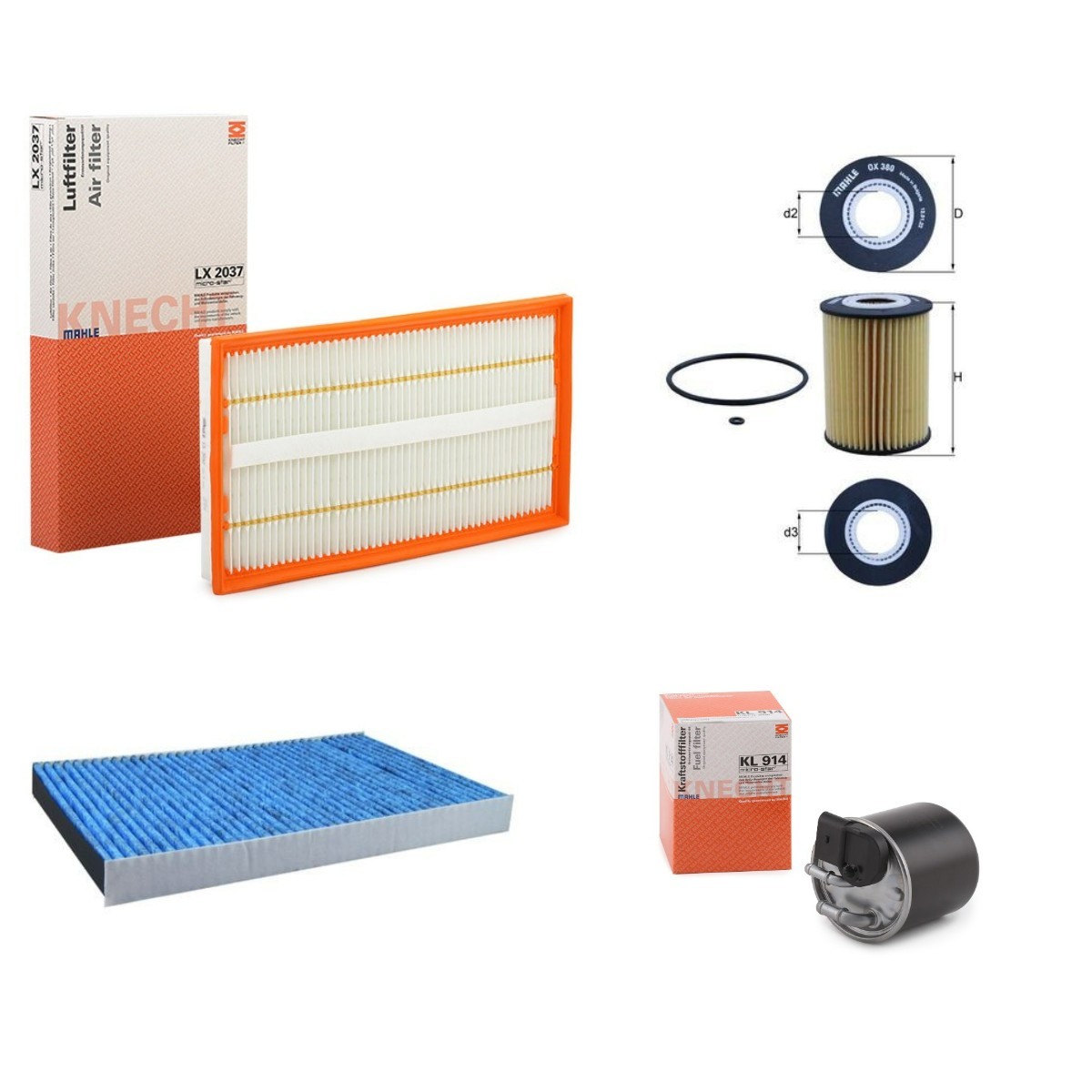 MAHLE Filter-komplekt MHL4055N0059 Filter-komplekt MAHLE A-klass MHL4055N0059 odav