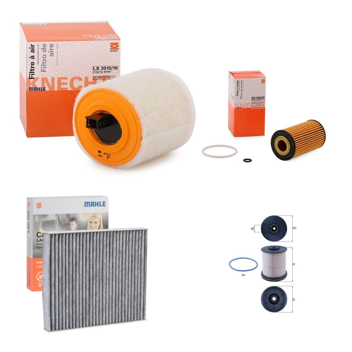 MAHLE Suodatinsarja MHL4055N0065 Corsa C X01 suodatinsarja MAHLE MHL4055N0065