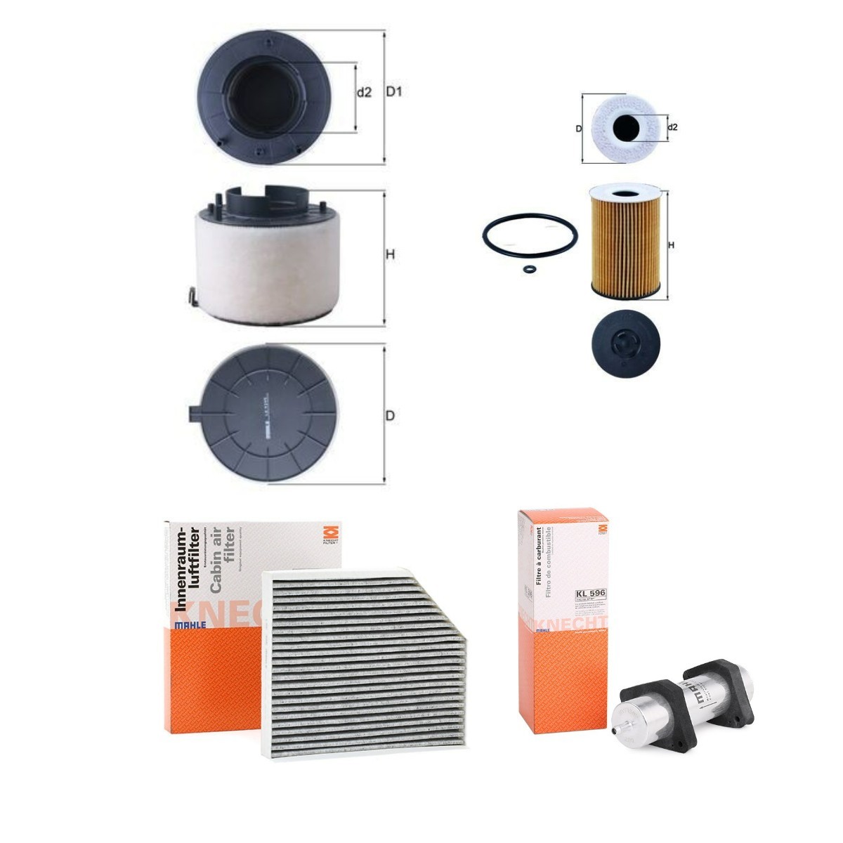 MAHLE Kit de filtres MHL4055N0071 MHL4055N0071 Kit de filtres AUDI TT MAHLE