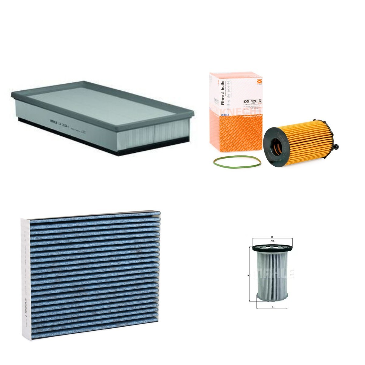MAHLE Filtersats MHL4055N0074 MAHLE MHL4055N0074 Servicekit och filtersats Porsche Panamera 970